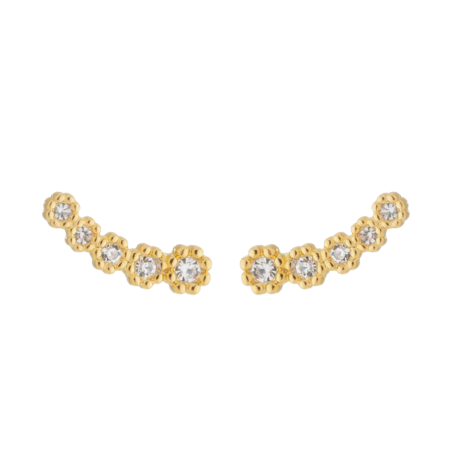 Brinco Dourado Ear Cuff Pedras Zircônia