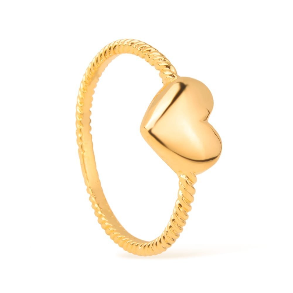 Anel Dourado de Coração