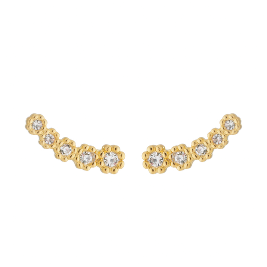 Brinco Dourado Ear Cuff Pedras Zircônia