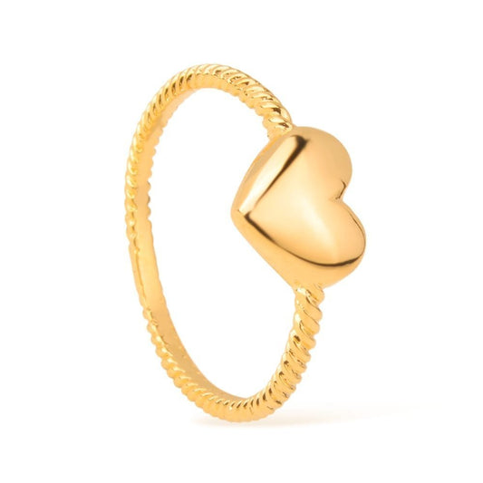 Anel Dourado de Coração
