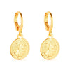 Brinco Dourado de Argolinha Com Medalha Religiosa