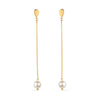 Brinco Dourado de Corrente com Pérola