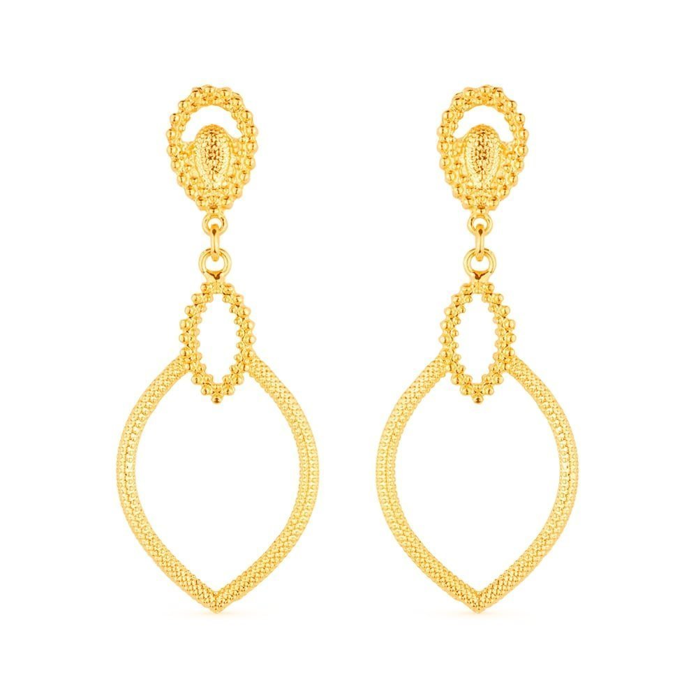 Brinco Dourado Luxo Gota