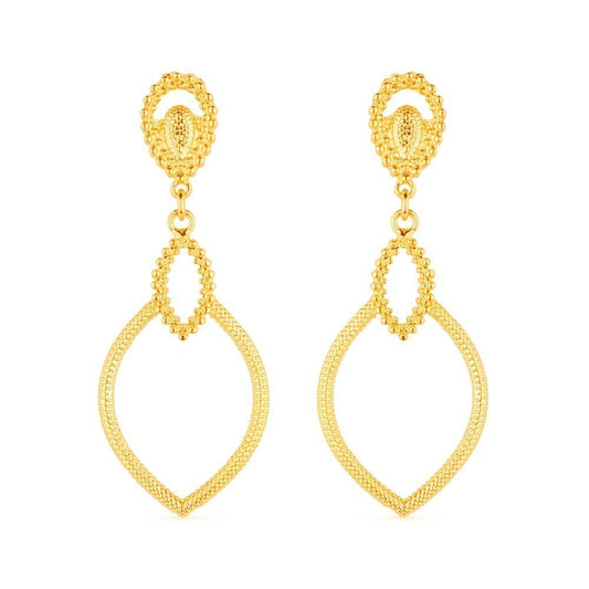 Brinco Dourado Luxo Gota