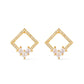 Brinco Dourado Quadrado com Pedras de Zircônia