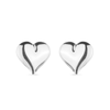 Brinco Prateado de Coração Médio